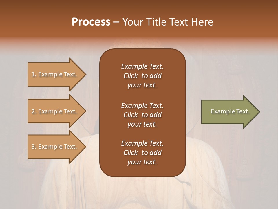 A Buddha Statue Sitting In Front Of A Wooden Wall PowerPoint Template