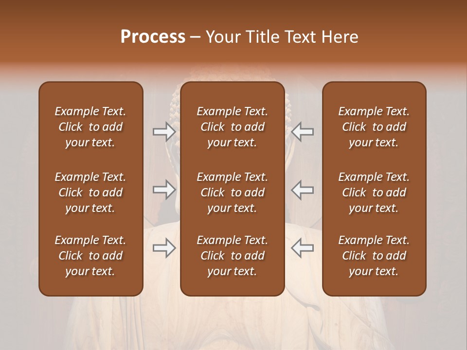 A Buddha Statue Sitting In Front Of A Wooden Wall PowerPoint Template