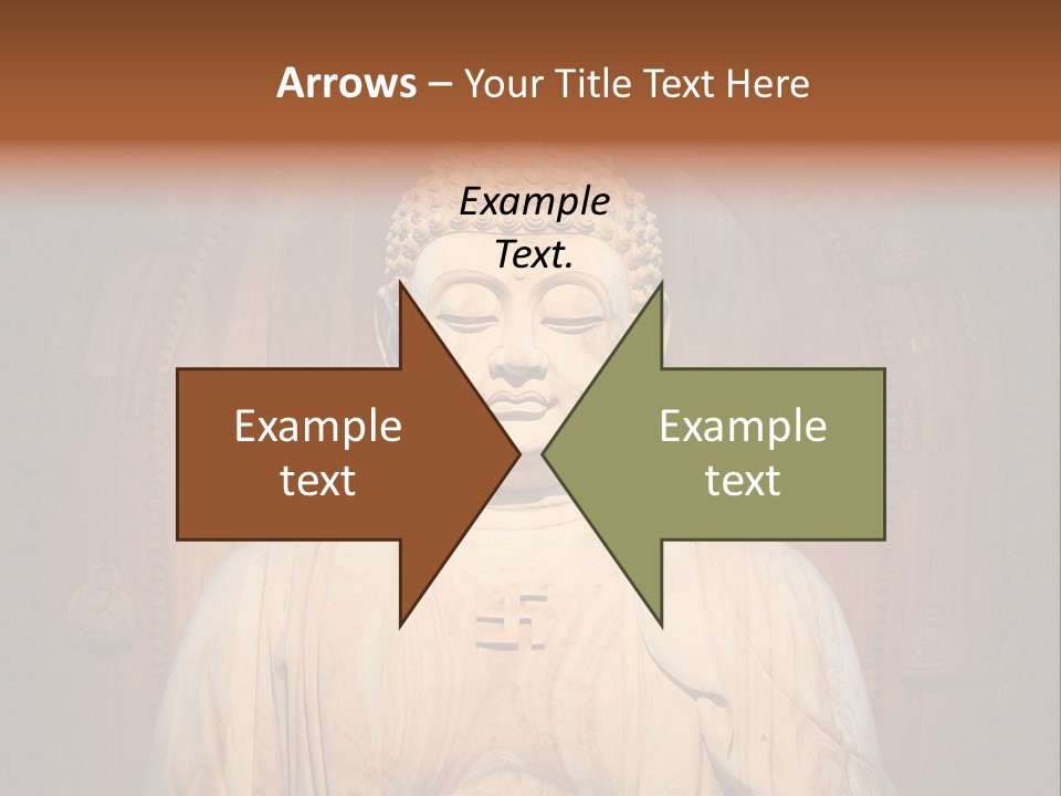 A Buddha Statue Sitting In Front Of A Wooden Wall PowerPoint Template