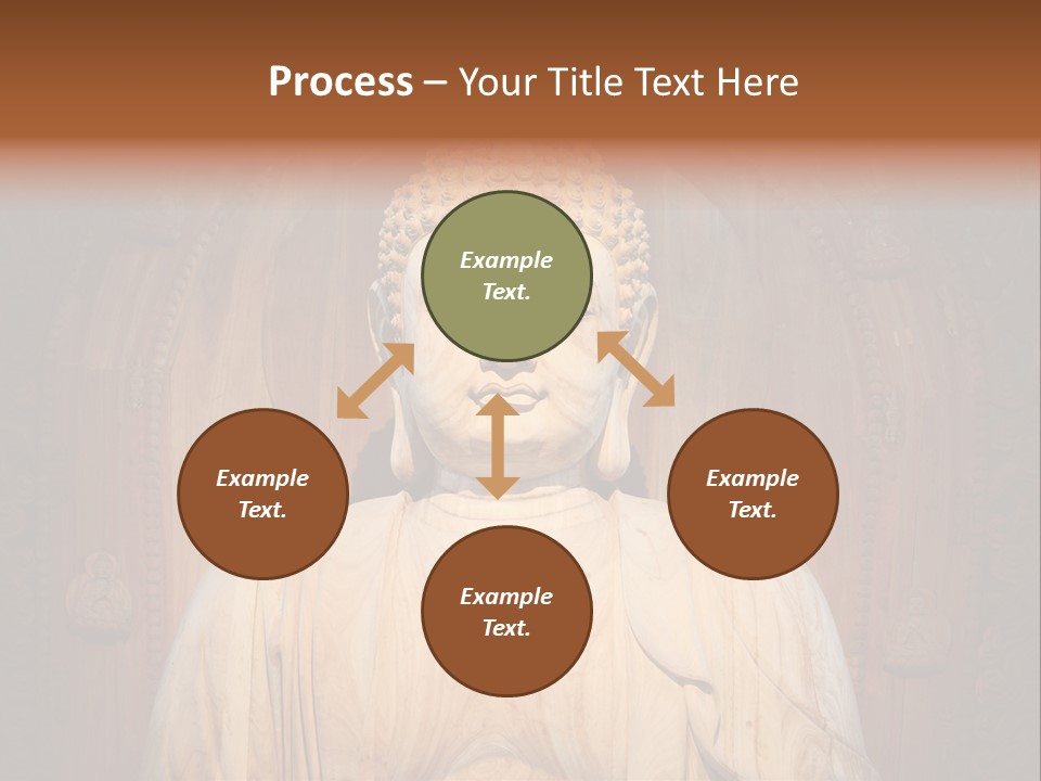 A Buddha Statue Sitting In Front Of A Wooden Wall PowerPoint Template