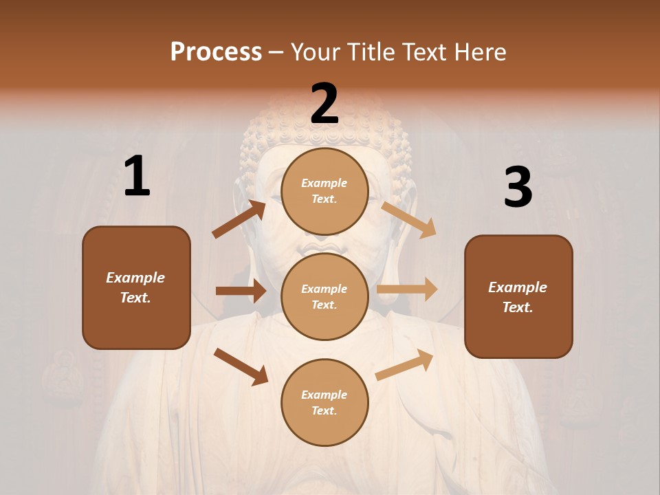 A Buddha Statue Sitting In Front Of A Wooden Wall PowerPoint Template