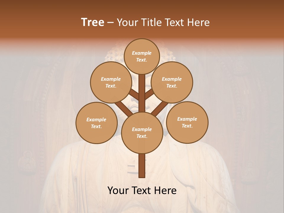 A Buddha Statue Sitting In Front Of A Wooden Wall PowerPoint Template