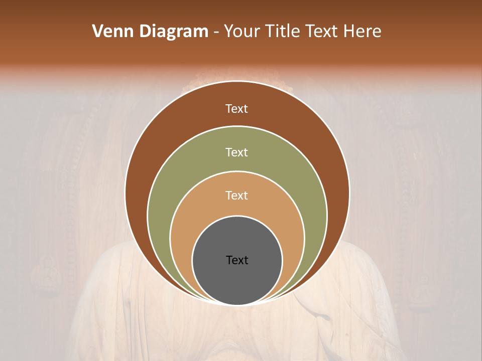 A Buddha Statue Sitting In Front Of A Wooden Wall PowerPoint Template