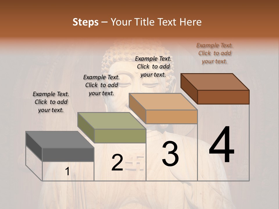 A Buddha Statue Sitting In Front Of A Wooden Wall PowerPoint Template