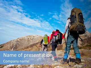 Outdoors Hiker Sports PowerPoint Template