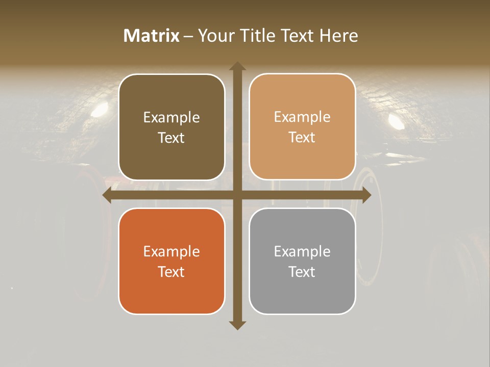 A Wine Cellar Filled With Lots Of Barrels PowerPoint Template