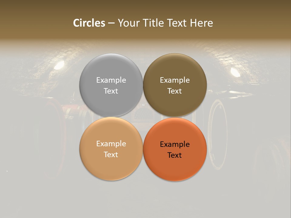 A Wine Cellar Filled With Lots Of Barrels PowerPoint Template