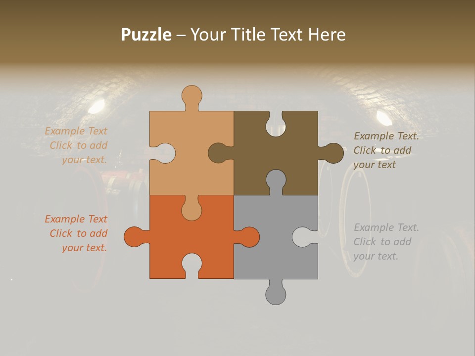 A Wine Cellar Filled With Lots Of Barrels PowerPoint Template