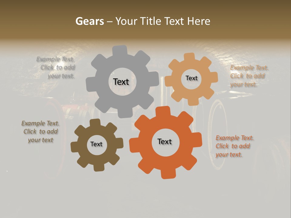 A Wine Cellar Filled With Lots Of Barrels PowerPoint Template