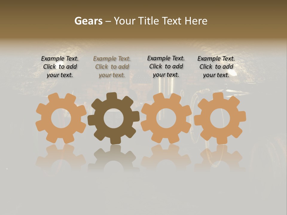 A Wine Cellar Filled With Lots Of Barrels PowerPoint Template