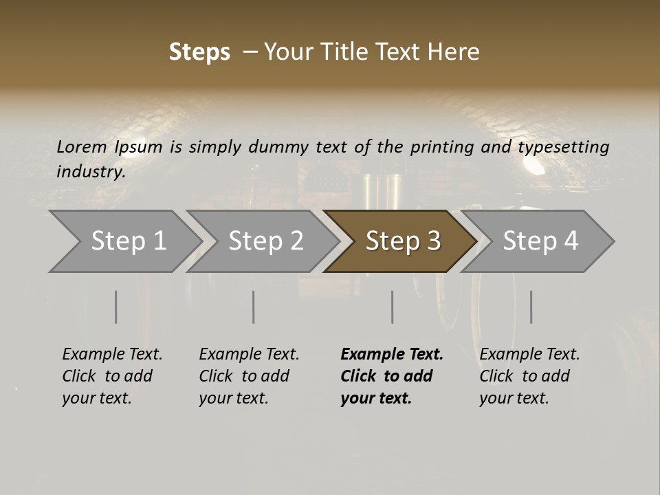 A Wine Cellar Filled With Lots Of Barrels PowerPoint Template