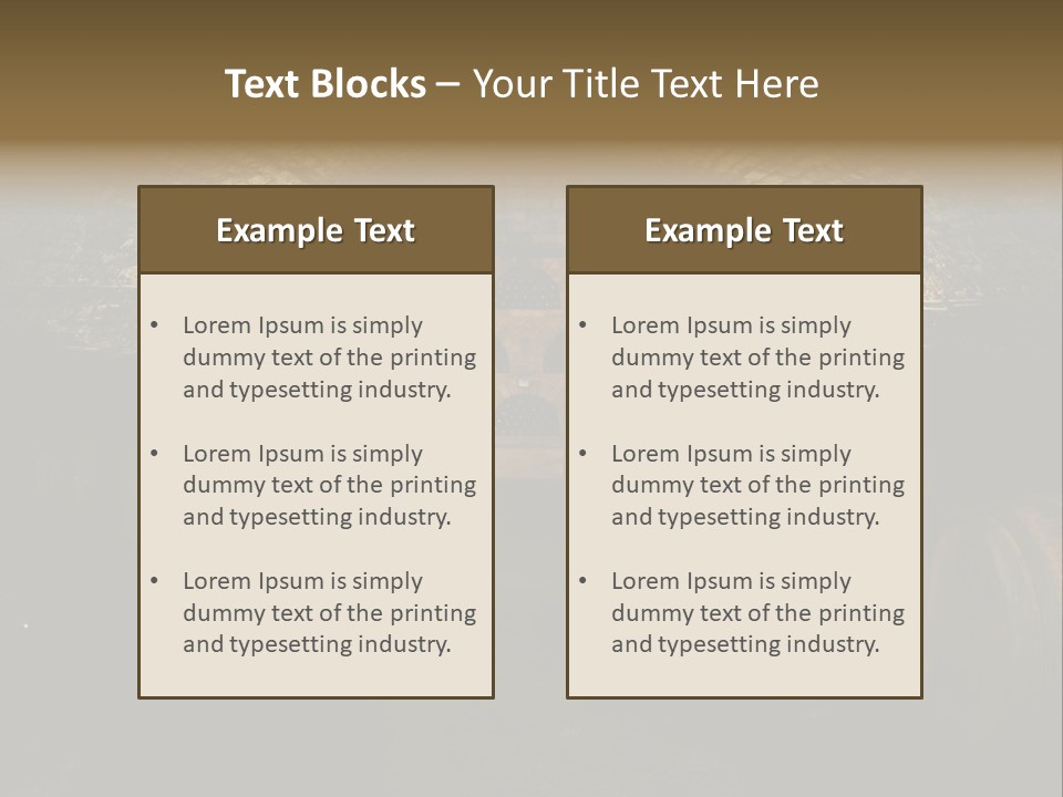 A Wine Cellar Filled With Lots Of Barrels PowerPoint Template