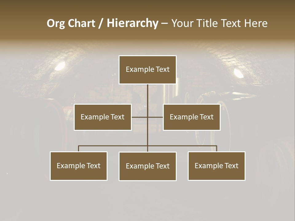 A Wine Cellar Filled With Lots Of Barrels PowerPoint Template
