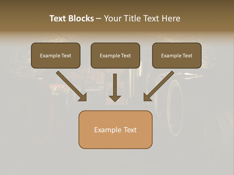 A Wine Cellar Filled With Lots Of Barrels PowerPoint Template
