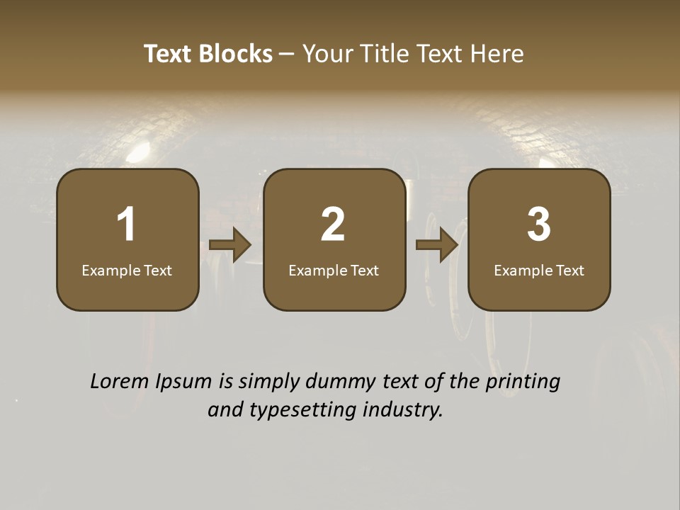 A Wine Cellar Filled With Lots Of Barrels PowerPoint Template