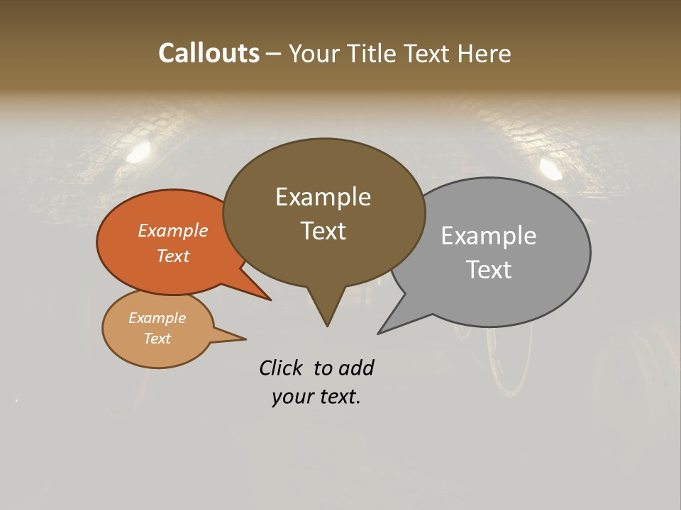 A Wine Cellar Filled With Lots Of Barrels PowerPoint Template
