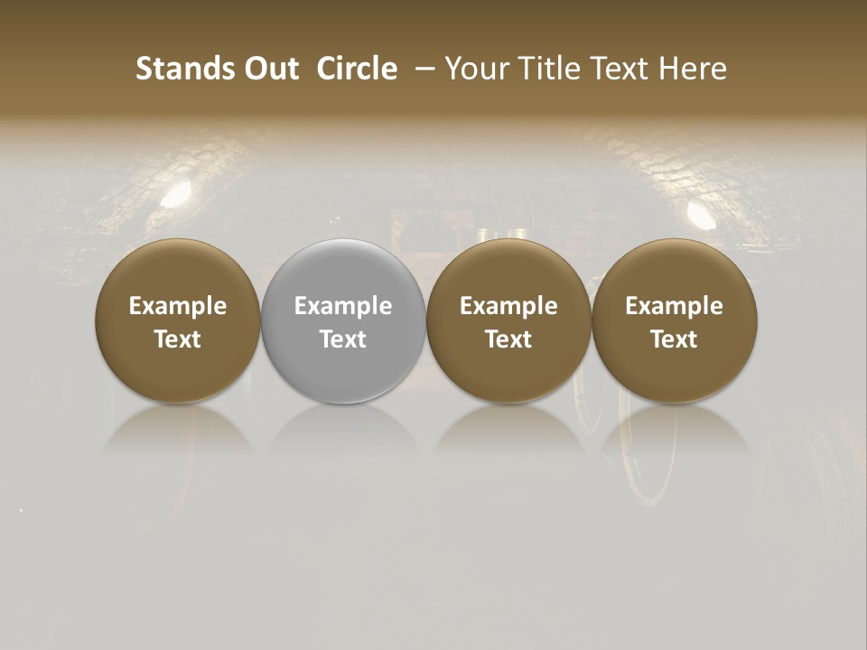 A Wine Cellar Filled With Lots Of Barrels PowerPoint Template