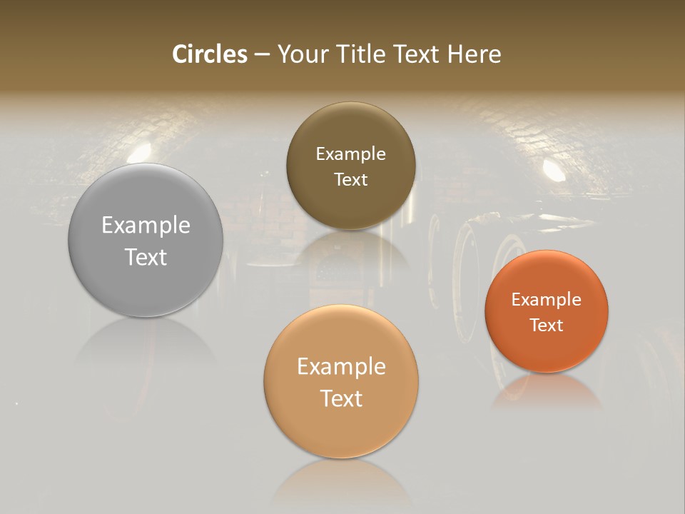 A Wine Cellar Filled With Lots Of Barrels PowerPoint Template