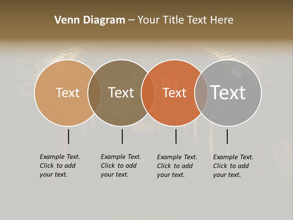 A Wine Cellar Filled With Lots Of Barrels PowerPoint Template