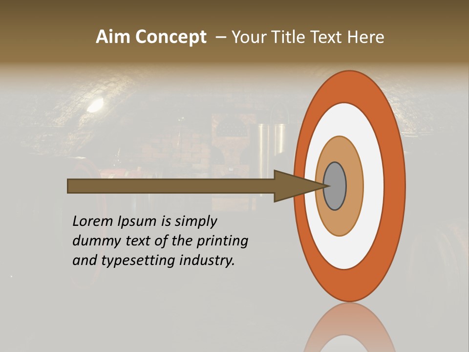 A Wine Cellar Filled With Lots Of Barrels PowerPoint Template