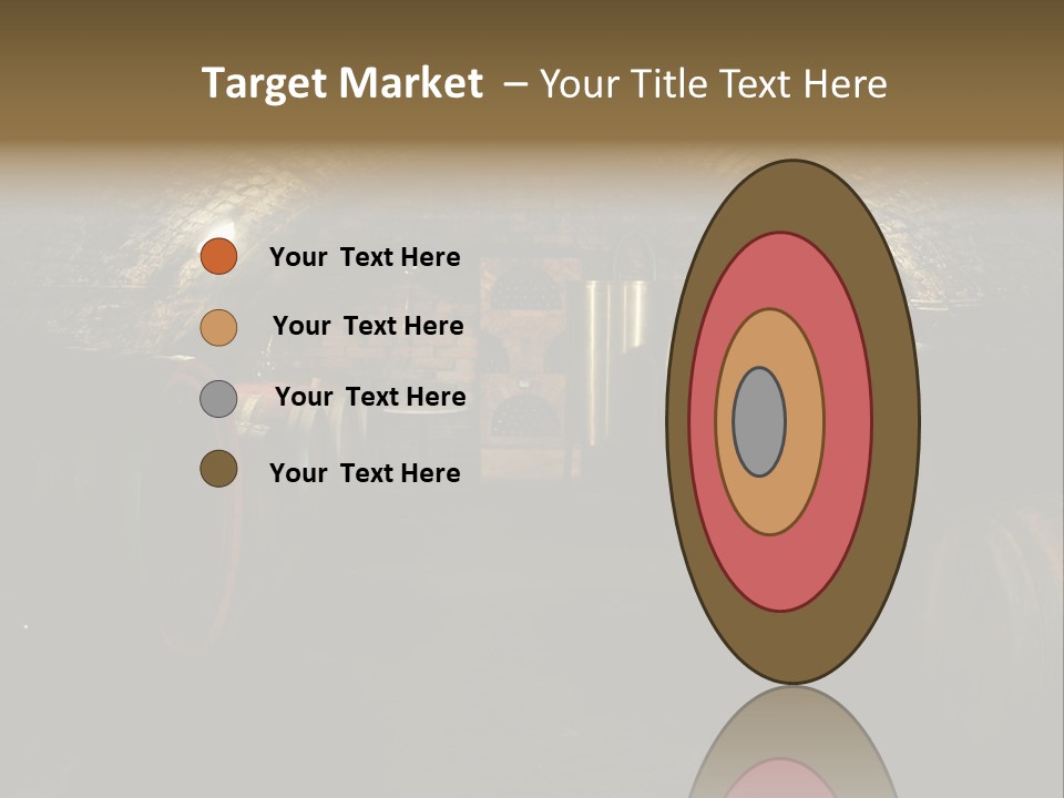 A Wine Cellar Filled With Lots Of Barrels PowerPoint Template