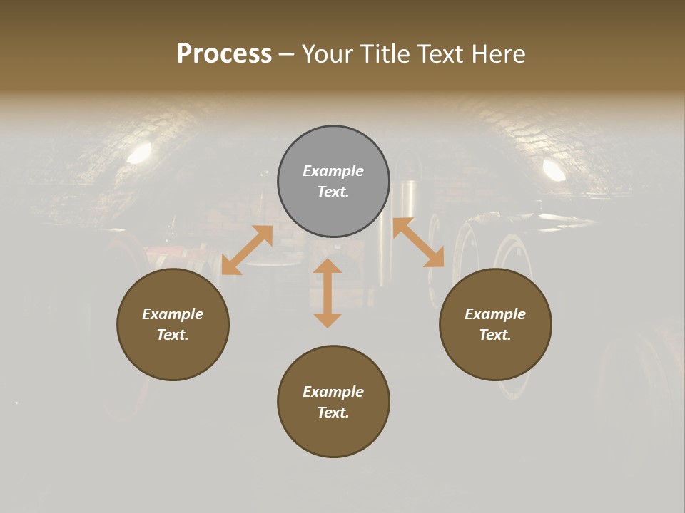 A Wine Cellar Filled With Lots Of Barrels PowerPoint Template