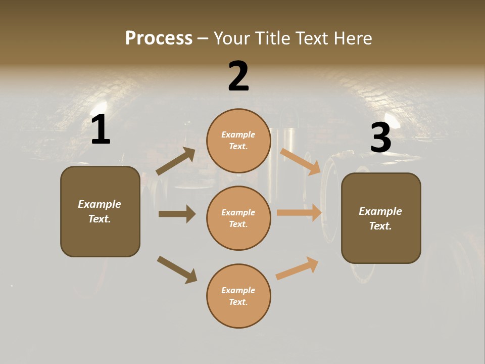 A Wine Cellar Filled With Lots Of Barrels PowerPoint Template