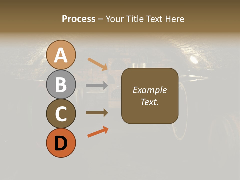 A Wine Cellar Filled With Lots Of Barrels PowerPoint Template