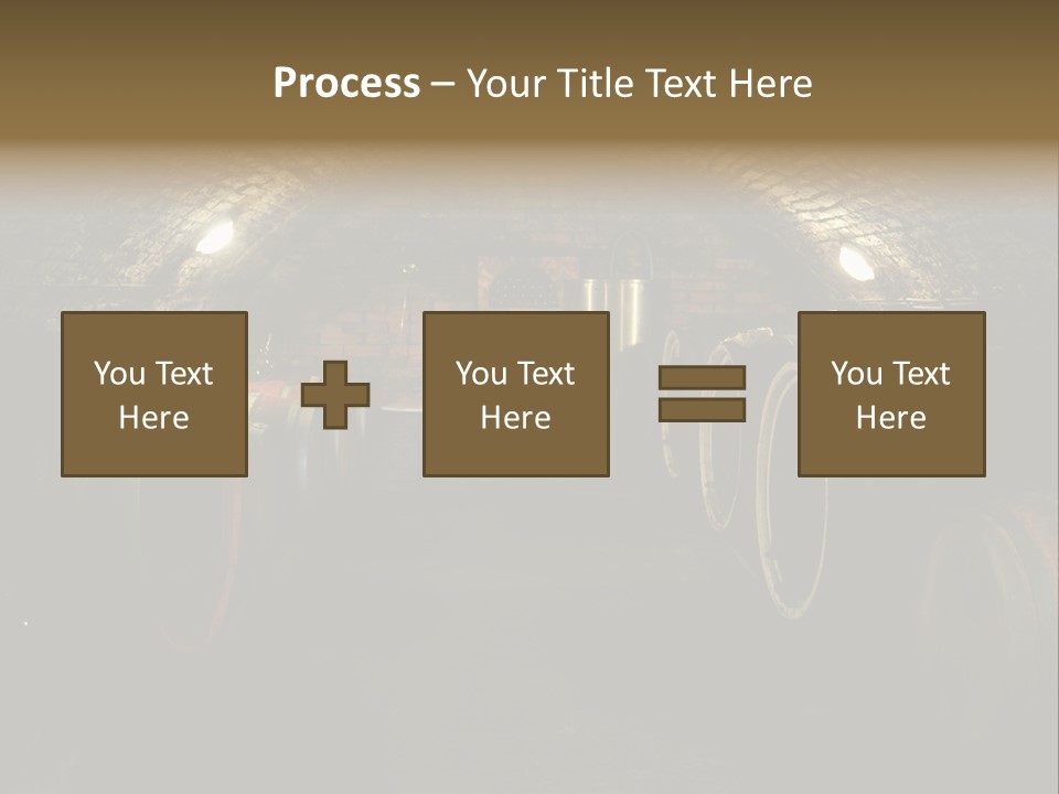 A Wine Cellar Filled With Lots Of Barrels PowerPoint Template