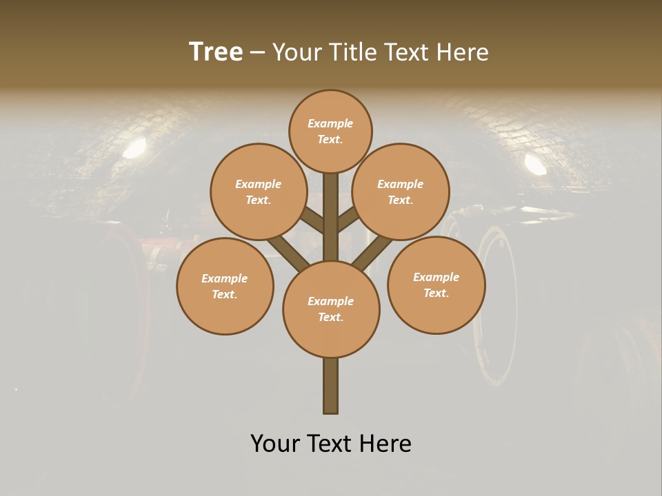 A Wine Cellar Filled With Lots Of Barrels PowerPoint Template