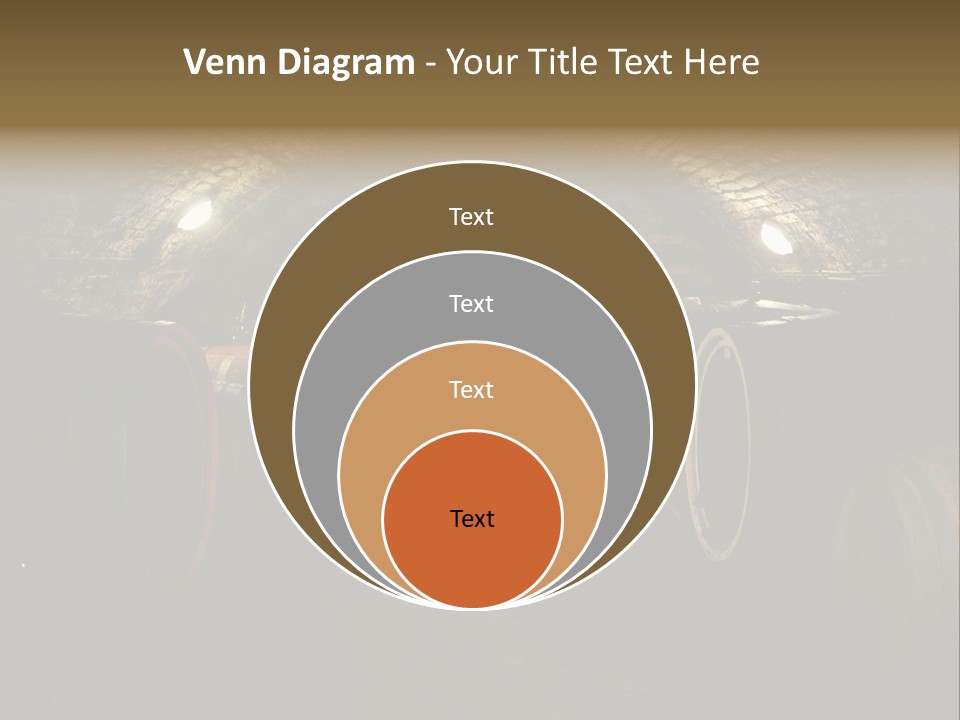 A Wine Cellar Filled With Lots Of Barrels PowerPoint Template