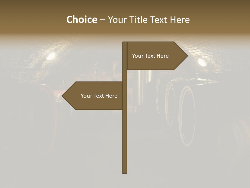 A Wine Cellar Filled With Lots Of Barrels PowerPoint Template