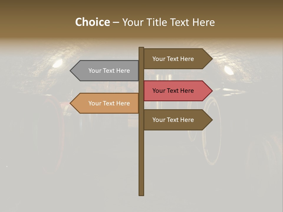 A Wine Cellar Filled With Lots Of Barrels PowerPoint Template