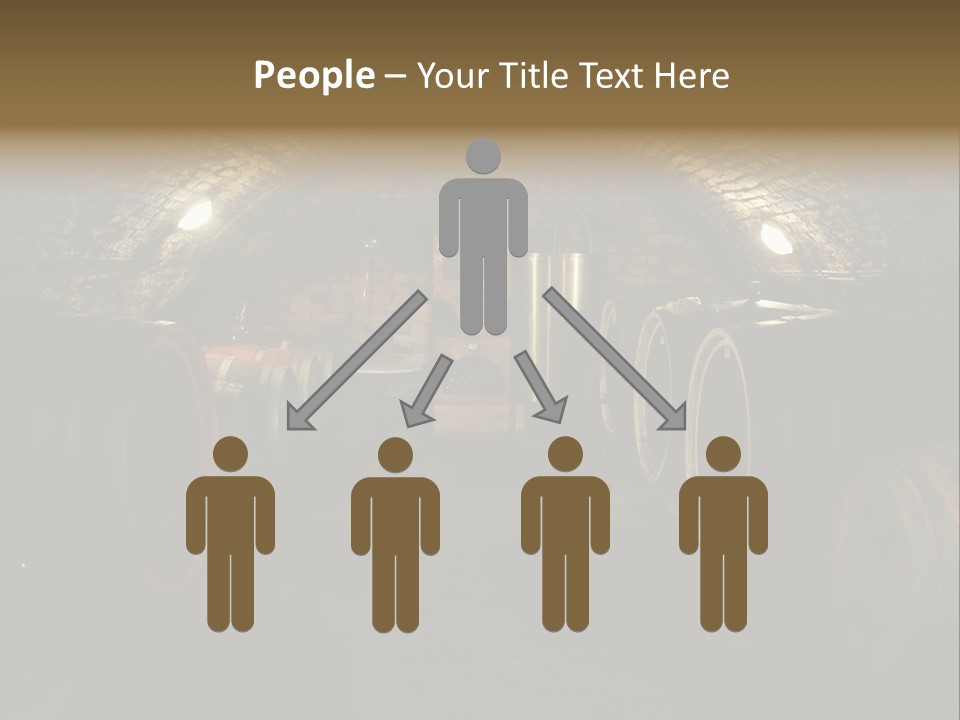 A Wine Cellar Filled With Lots Of Barrels PowerPoint Template