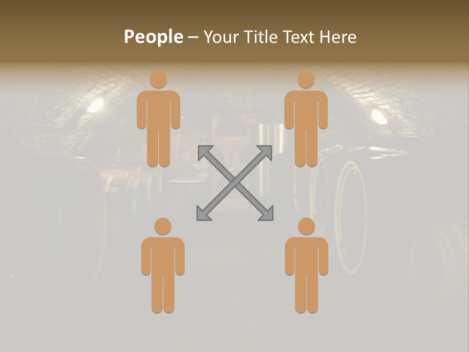 A Wine Cellar Filled With Lots Of Barrels PowerPoint Template