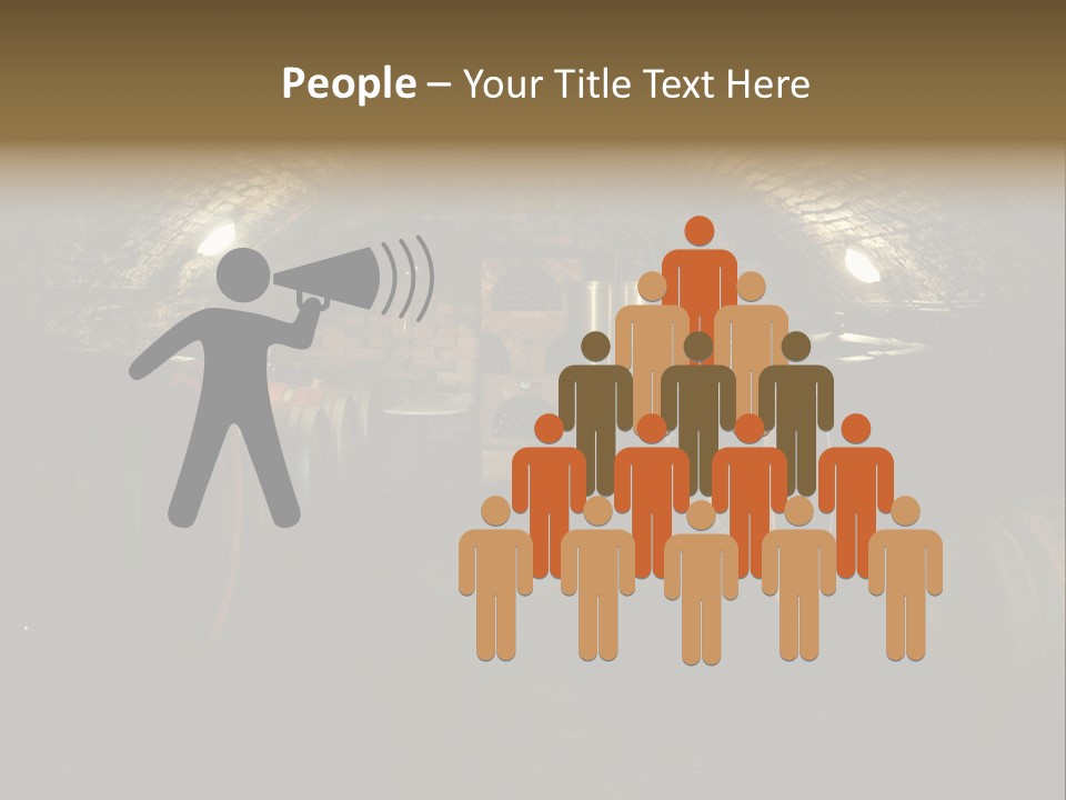 A Wine Cellar Filled With Lots Of Barrels PowerPoint Template