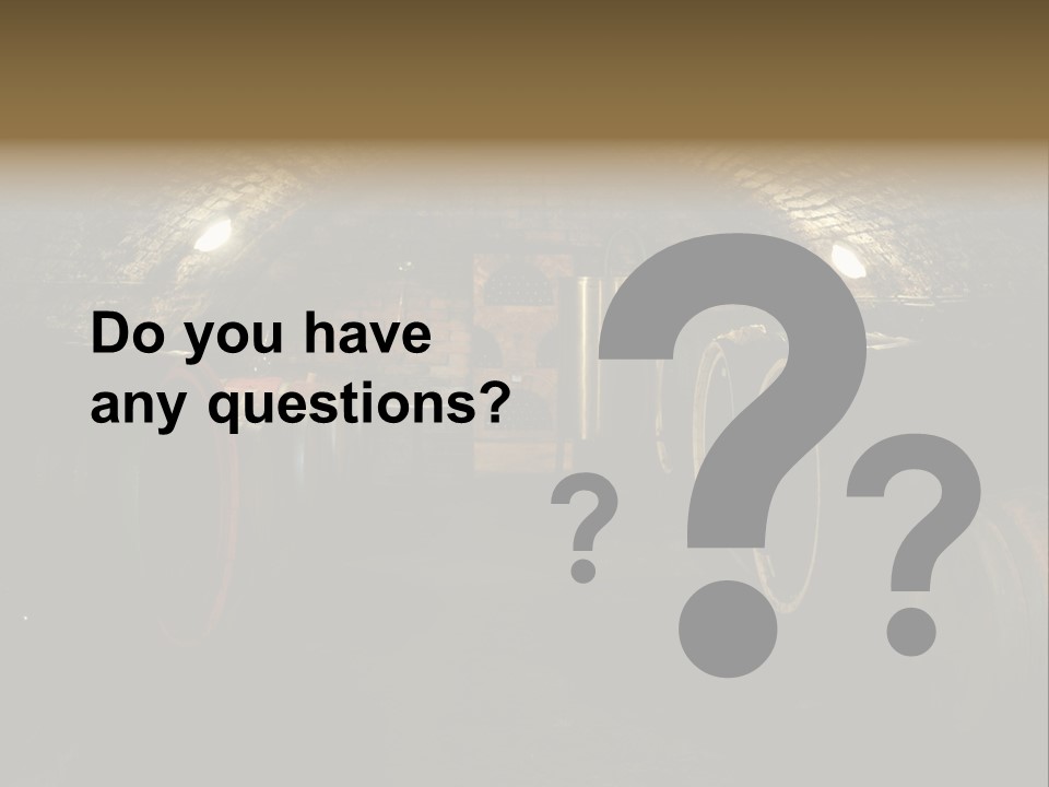 A Wine Cellar Filled With Lots Of Barrels PowerPoint Template