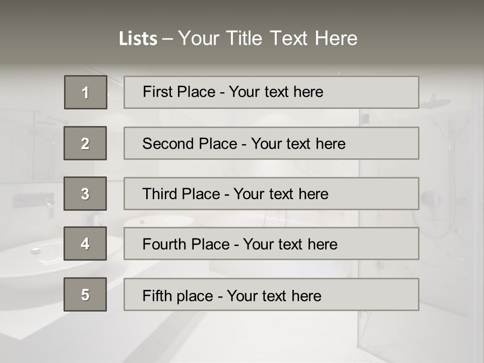 Room Flat Furniture PowerPoint Template