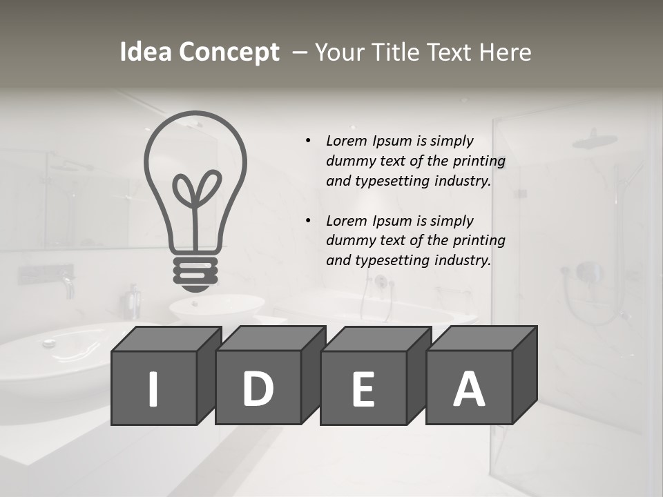 Room Flat Furniture PowerPoint Template