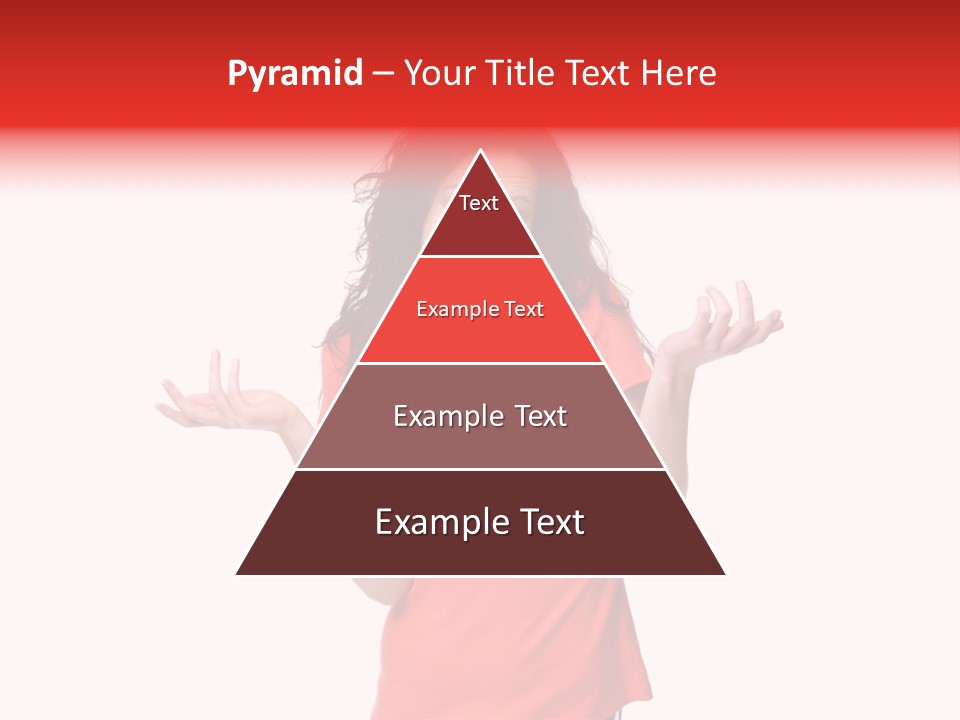 A Woman In A Red Shirt Is Holding Out Her Hands PowerPoint Template