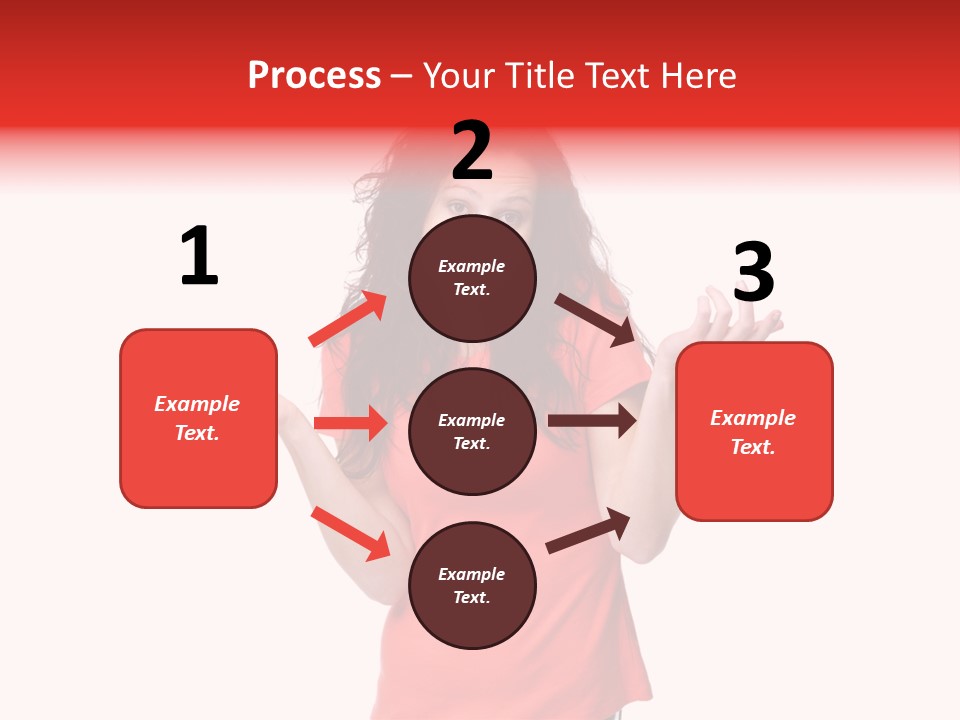 A Woman In A Red Shirt Is Holding Out Her Hands PowerPoint Template