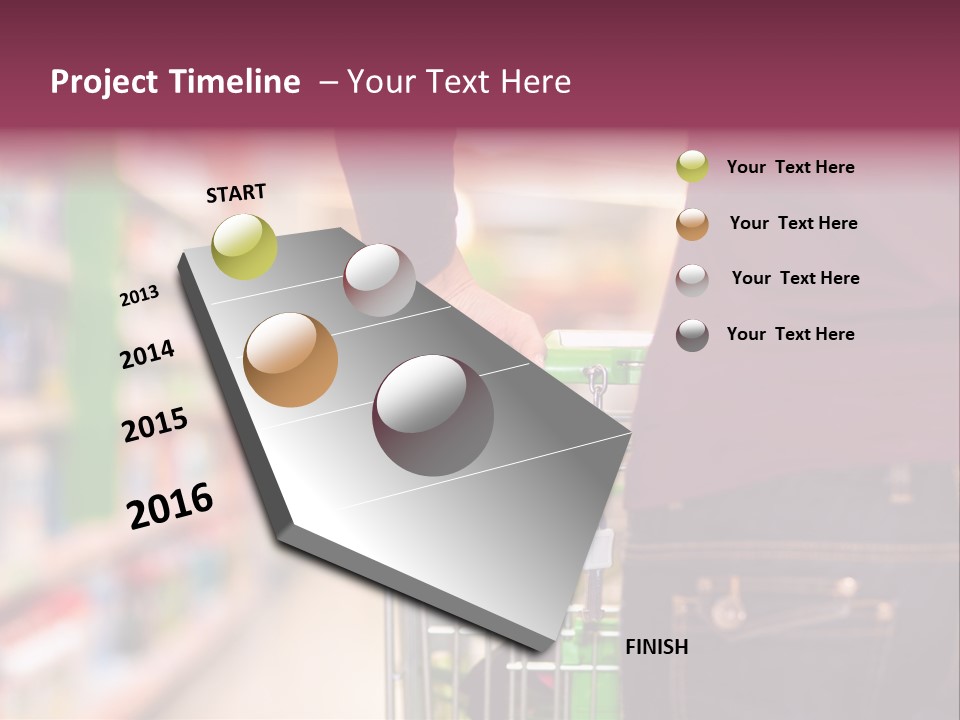Shelf Caucasian Shopping PowerPoint Template
