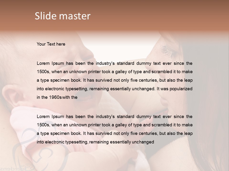 Newborn Holding Woman PowerPoint Template