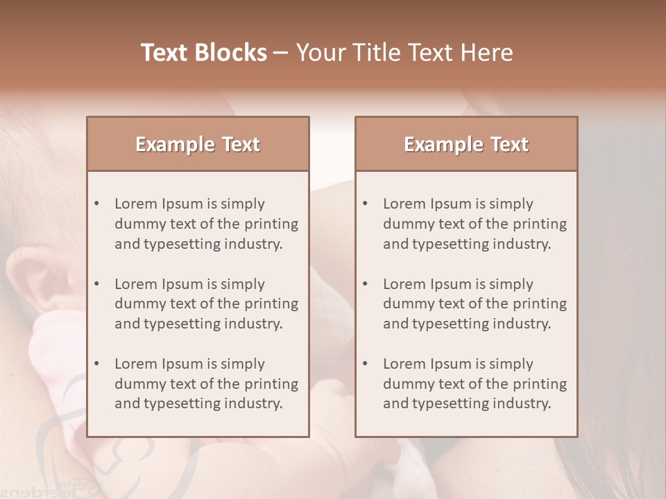 Newborn Holding Woman PowerPoint Template