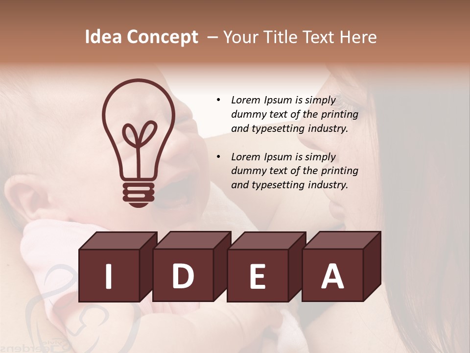 Newborn Holding Woman PowerPoint Template
