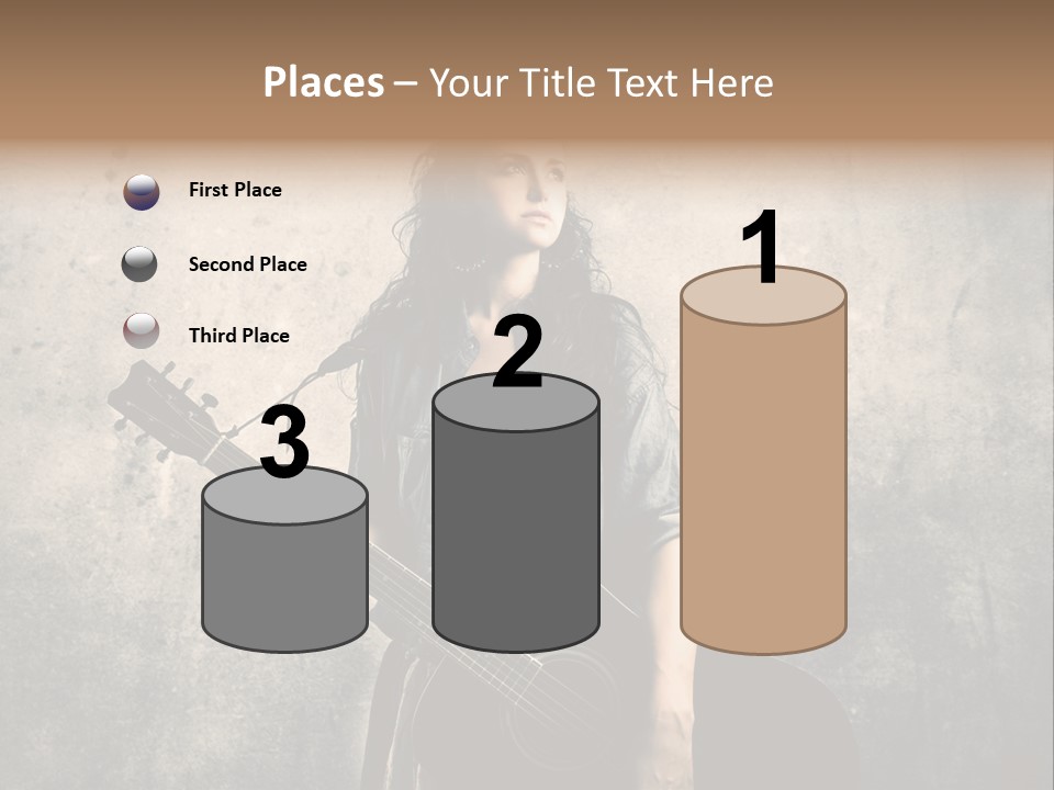 Girl Instrument Woman PowerPoint Template