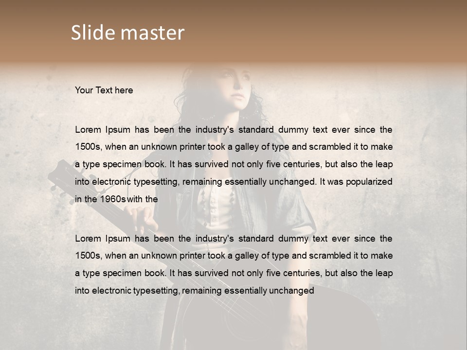 Girl Instrument Woman PowerPoint Template