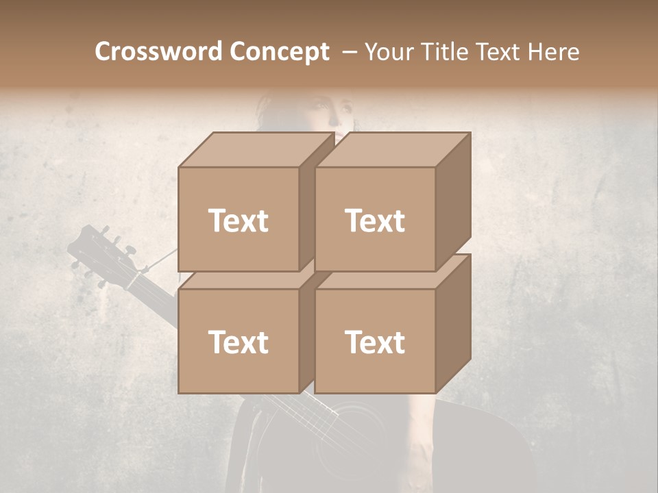 Girl Instrument Woman PowerPoint Template