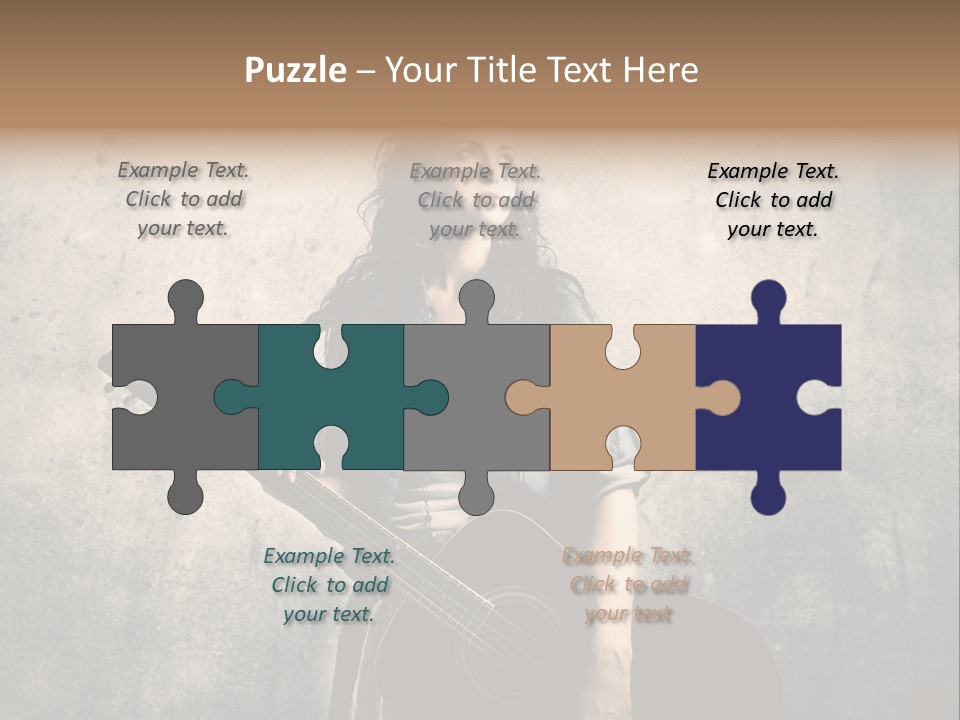 Girl Instrument Woman PowerPoint Template