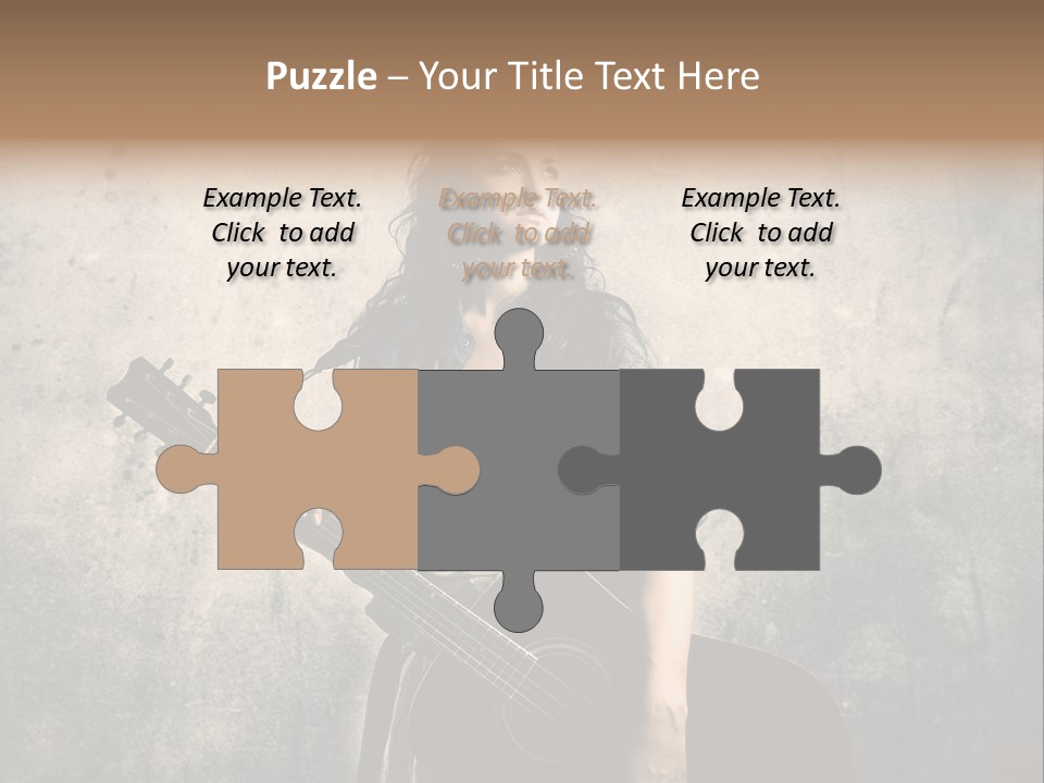 Girl Instrument Woman PowerPoint Template